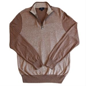 Brooks Brothers Cotton/Cashmere Classic Half-Zip Pullover Tan Sz L